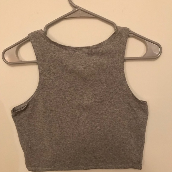 Gray Tank Crop Top - Picture 2 of 3